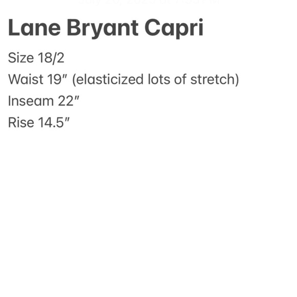 Lane Bryant Gray Capri Pants Relaxed Fit Soft Slub Striped Grey size 18/20 new - Picture 9 of 12